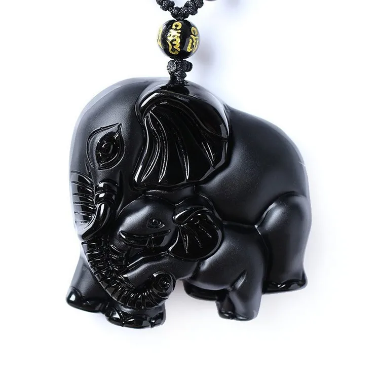 Natrual Obsidian Carved Elephant Nose God of Wealth Lucky Pendants Black Obsidian Necklace Pendant
Natrual Obsidian Carved Elephant Nose God of Wealth Lucky Pendants Black Obsidian Necklace Pendant