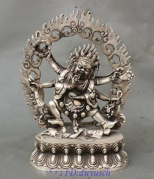 Crafts statue Tibet Buddhism Fane Silver 6 Arms Shiva Mahakala Wrathful Deity Buddha Statue
Crafts statue Tibet Buddhism Fane Silver 6 Arms Shiva Mahakala Wrathful Deity Buddha Statue