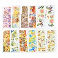 50 Sheets Mixed Styles Leopard Flower Lattice Designs DIY Decals Nails Art Water Transfer Printing Stickers Tools For Nails