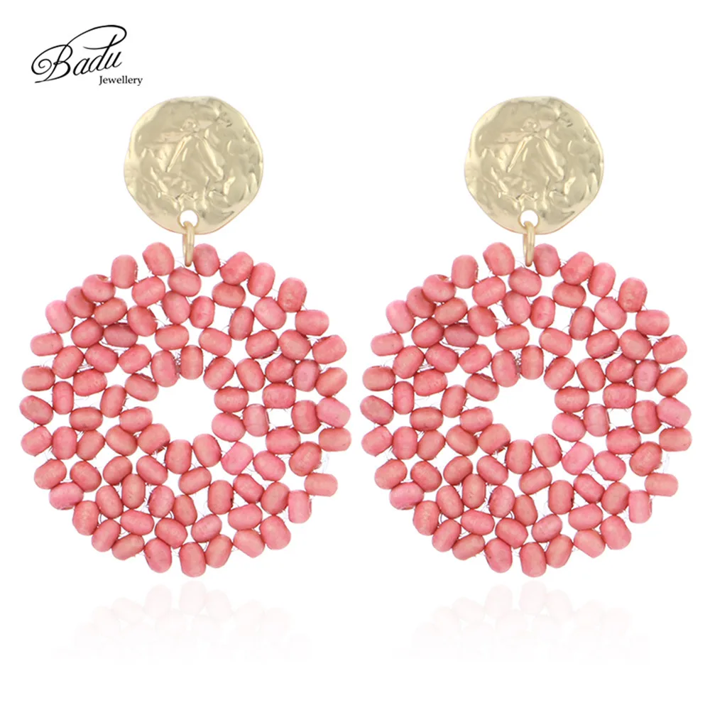 Badu 2019 New Arrival Dangle Earring Red Wooden Beads Big Vintage Weave Earrings Retro Jewelry Gift for Girls Wholesale
Badu 2019 New Arrival Dangle Earring Red Wooden Beads Big Vintage Weave Earrings Retro Jewelry Gift for Girls Wholesale