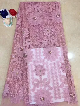french net lace fabric 2019 latest african lace beads stones embroidered mesh lace fabric for wedding guipure lace White pink
french net lace fabric 2019 latest african lace beads stones embroidered mesh lace fabric for wedding guipure lace White pink