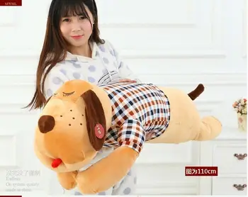 big new creative plush lovely brown dog pillow cute check cloth dog doll gift about 110cm
big new creative plush lovely brown dog pillow cute check cloth dog doll gift about 110cm