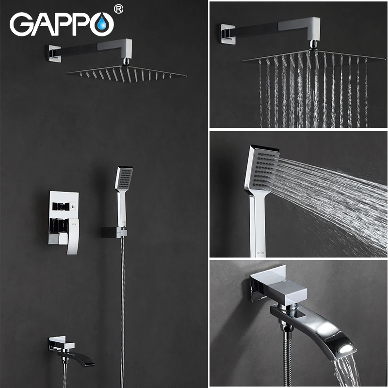 GAPPO bathtub Faucet wall mounted waterfall big shower chrome rain shower sets bathroom tap wall-mounted bath shower mixer
GAPPO bathtub Faucet wall mounted waterfall big shower chrome rain shower sets bathroom tap wall-mounted bath shower mixer