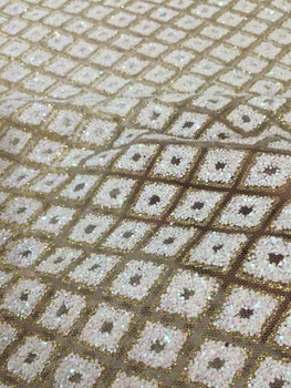 Gold and white african lace fabric with glitter sequins French tulle lace fabric For Wedding dress
Gold and white african lace fabric with glitter sequins French tulle lace fabric For Wedding dress