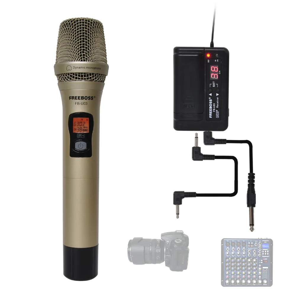 FREEBOSS FB-U03-2M 1 Way 100 channel Metal Handheld Transmitter Wireless Microphone Camera Microphone Party Karaoke Microphone
FREEBOSS FB-U03-2M 1 Way 100 channel Metal Handheld Transmitter Wireless Microphone Camera Microphone Party Karaoke Microphone