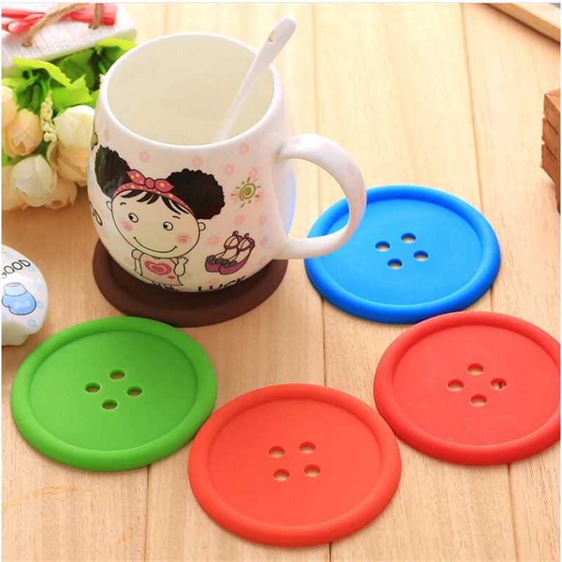 1pcs Silicone Cup mat Cute Colorful Button Cup Coaster Cup Cushion Holder Drink Cup Placemat Mat Pads Coffee Pad
1pcs Silicone Cup mat Cute Colorful Button Cup Coaster Cup Cushion Holder Drink Cup Placemat Mat Pads Coffee Pad