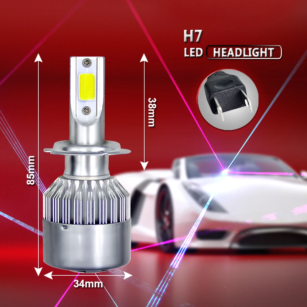 2 шт. автомобисветильник светодиодные лампы H7 C6 H1 H4 H11 H13 110 9004 12 В 9005 K | Автомобили и