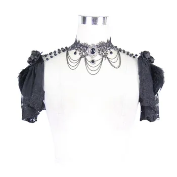EVA LADY Gothic Black Charming Shawls with Feather and Chains Decorated Steampunk Women's Cappa Elegant Chokers Free Size
EVA LADY Gothic Black Charming Shawls with Feather and Chains Decorated Steampunk Women's Cappa Elegant Chokers Free Size