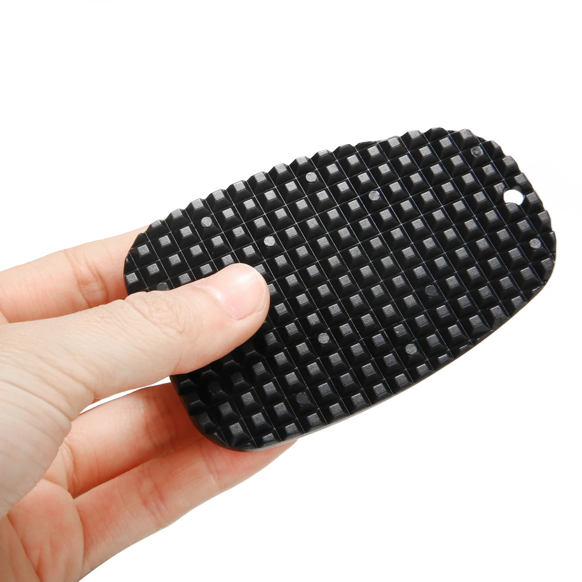 Mayitr Black Motorcycle Plastic Kickstand Side Kick Stand Pad Plate Base Universal For Yamaha Honda Motorbike Parking