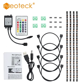 Neoteck 4pcs Music Remote USB TV Back light RGB LED STRIP Color Changing Lighting Kit With Wireless IR Remote Control Led String
Neoteck 4pcs Music Remote USB TV Back light RGB LED STRIP Color Changing Lighting Kit With Wireless IR Remote Control Led String