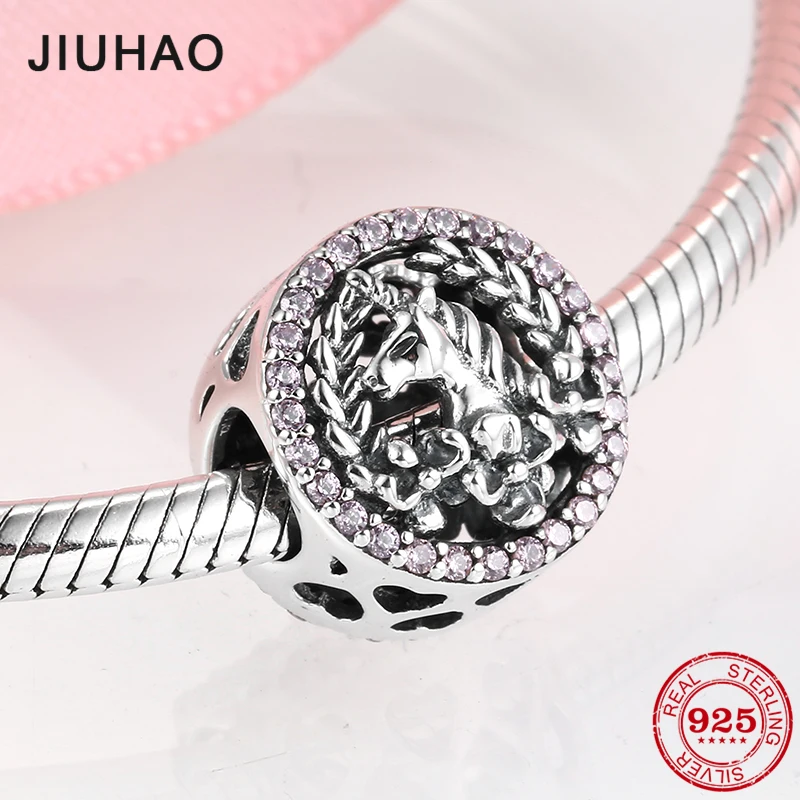 925 Sterling Silver Unicorn pattern Light pink CZ Round shape Beads Fit Original Pandora Charm Bracelet Jewelry making 2019
925 Sterling Silver Unicorn pattern Light pink CZ Round shape Beads Fit Original Pandora Charm Bracelet Jewelry making 2019