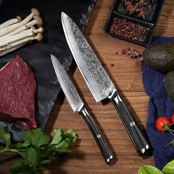 SUNNECKO 2PCS Kitchen Knives Gift Set Chef Utility Knife Japanese VG10 Damascus Steel Razor Sharp 60HRC G10 Handle Cooking Tools
SUNNECKO 2PCS Kitchen Knives Gift Set Chef Utility Knife Japanese VG10 Damascus Steel Razor Sharp 60HRC G10 Handle Cooking Tools