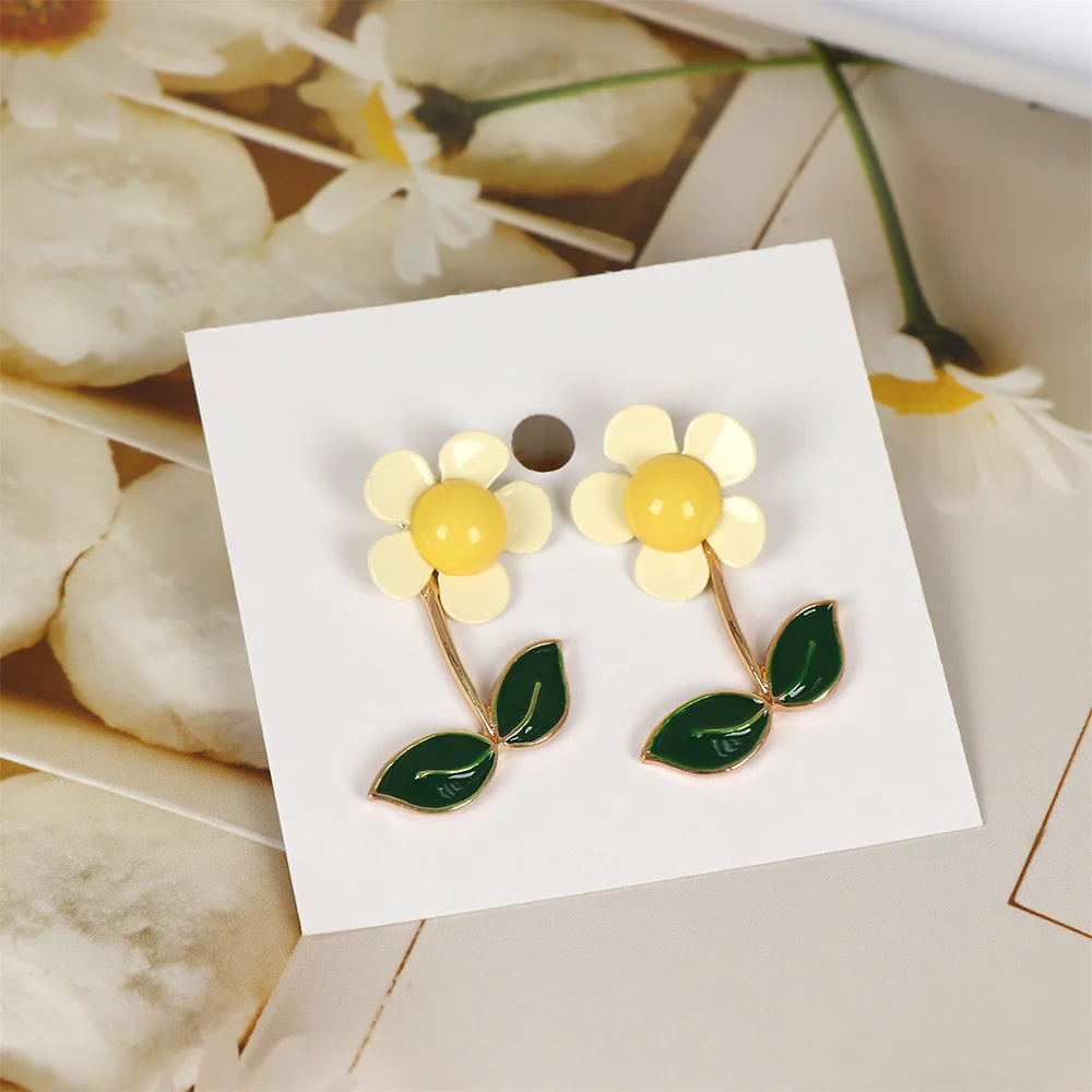 1 Pair Cute Sun Flower Green Leaf Stud Earring For Women Girl Ear Stud Sweet Enamel Flower Earrings Fashion Jewelry
1 Pair Cute Sun Flower Green Leaf Stud Earring For Women Girl Ear Stud Sweet Enamel Flower Earrings Fashion Jewelry