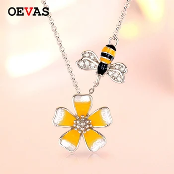 925 Sterling Silver Cute bee and flower pendant Necklace For Women fashion brand S925 silver jewelry Cute girls gift wholesale
925 Sterling Silver Cute bee and flower pendant Necklace For Women fashion brand S925 silver jewelry Cute girls gift wholesale