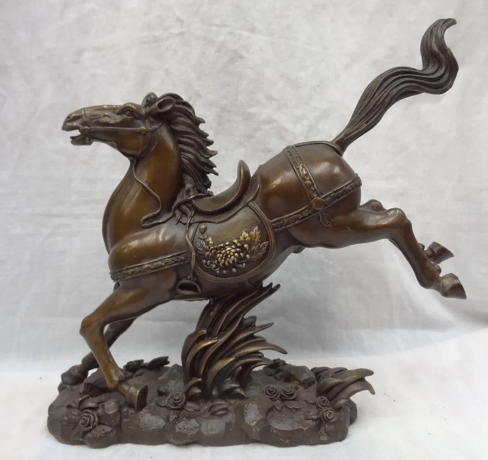 bi002207 11" Folk China Pure Bronze Flower Year Zodiac FengShui Running Tang Horse Statue
bi002207 11" Folk China Pure Bronze Flower Year Zodiac FengShui Running Tang Horse Statue