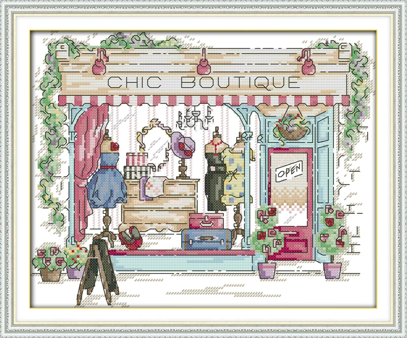 Chic Boutique, counted printed on fabric DMC 14CT 11CT Cross Stitch kits,embroidery needlework Sets Home Decor
Chic Boutique, counted printed on fabric DMC 14CT 11CT Cross Stitch kits,embroidery needlework Sets Home Decor