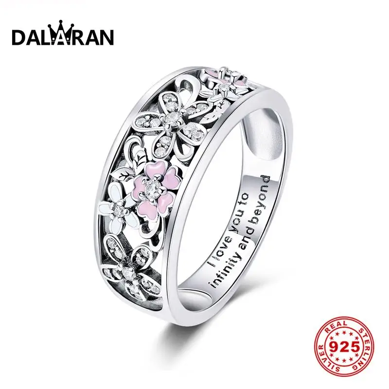 DALARAN 100% Genuine Silver Ring Daisy Flower & Infinity Love Pave Openwork 925 Sterling Silver Rings For Women Wedding Jewelry
DALARAN 100% Genuine Silver Ring Daisy Flower & Infinity Love Pave Openwork 925 Sterling Silver Rings For Women Wedding Jewelry