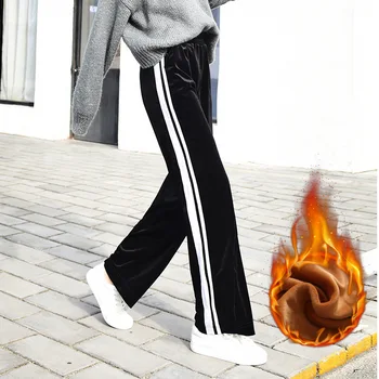 High Waist Thick Warm Velvet Winter Pant For Women Sportwear Pants Loose Wide Leg Long Stripe Casual Pleuche Trousers
High Waist Thick Warm Velvet Winter Pant For Women Sportwear Pants Loose Wide Leg Long Stripe Casual Pleuche Trousers