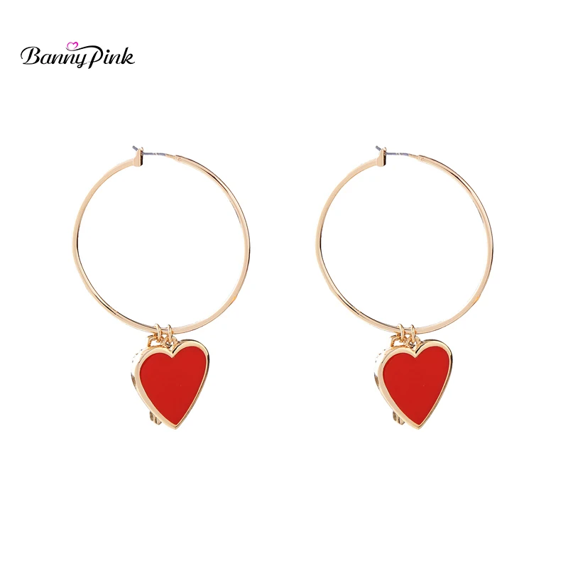 Banny Pink Romantic Enamel Black Red Heart Pendant Earrings For Women Chunky Metal Key Heart Charms Hoop Earrings Pendientes
Banny Pink Romantic Enamel Black Red Heart Pendant Earrings For Women Chunky Metal Key Heart Charms Hoop Earrings Pendientes