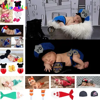 Crochet Newborn Baby Police Outfit Hat&diaper with handcuffs Knitted Baby Boy Photo Props Infant Costume set 1set MZS-15067
Crochet Newborn Baby Police Outfit Hat&diaper with handcuffs Knitted Baby Boy Photo Props Infant Costume set 1set MZS-15067