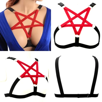 Pentagram Harness Bra Women Black Red Strap Top Cage Chest Belt Bondage Lingerie Plus Size Punk Gothic Festival Rave Fashion
Pentagram Harness Bra Women Black Red Strap Top Cage Chest Belt Bondage Lingerie Plus Size Punk Gothic Festival Rave Fashion