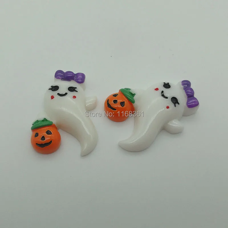 1pcs/lot resin flat back Halloween pumpkin phantom 32mm Cabochons Scrapbooking Hair Bow Center DIY Christmas decration C103-5