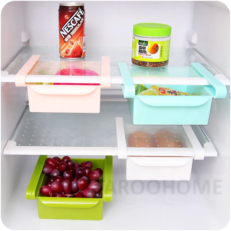 Image 1pc Kitchen Shelf Refrigerator Drawer Preservation Partition Layer Multi   purpose Tumbling Rack