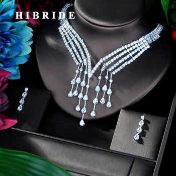HIBRIDE New Long Tassel Pednant Cubic Zircon Pendant Women Jewelry Set For Bridal Party Accessories Jewelry Gifts N-936
HIBRIDE New Long Tassel Pednant Cubic Zircon Pendant Women Jewelry Set For Bridal Party Accessories Jewelry Gifts N-936