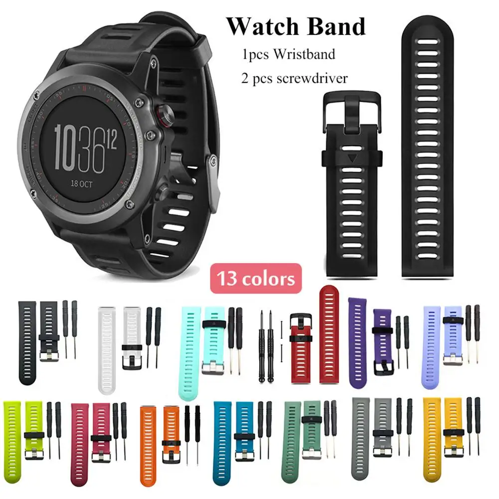 Colorful 26mm Outdoor Sport Silicone Wrist Strap Watchband Replacement Bracelte Watch For Garmin Fenix 3 HR Watch Band New
Colorful 26mm Outdoor Sport Silicone Wrist Strap Watchband Replacement Bracelte Watch For Garmin Fenix 3 HR Watch Band New