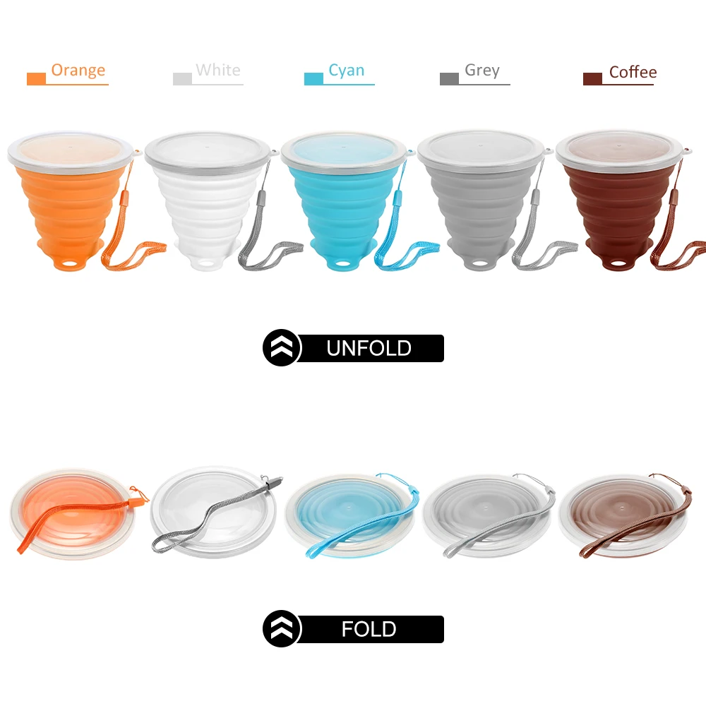 270ML Collapsible Stretchy Travel Water Cup FDA Approved Silicone Foldable Folding Cup Outdoor Camping Sports Expandable Cup
270ML Collapsible Stretchy Travel Water Cup FDA Approved Silicone Foldable Folding Cup Outdoor Camping Sports Expandable Cup