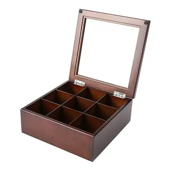 1pc Display Case Tea Wooden Organizer Display Case Storage Box with 9-Compartment and Glass Window for Home
1pc Display Case Tea Wooden Organizer Display Case Storage Box with 9-Compartment and Glass Window for Home