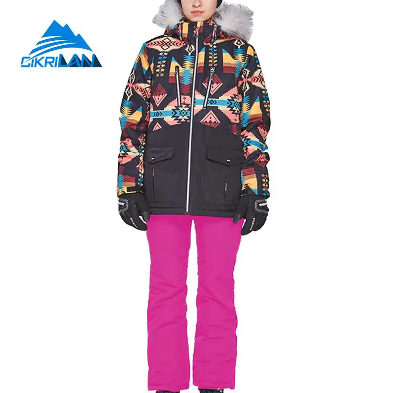 Winter Women Cotton Padded Thick Waterproof Fur Collar Outdoor Ski Jacket Snow Pants Sport Snowboard Suit Windproof Skiing Set
Winter Women Cotton Padded Thick Waterproof Fur Collar Outdoor Ski Jacket Snow Pants Sport Snowboard Suit Windproof Skiing Set