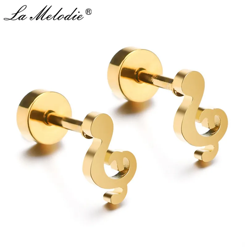 New Men Women 316L Stainless Steel Stud Earrings Gold Silver Musical Note Prevent Allergy Piercing Earring Ear Jewelry Arete
New Men Women 316L Stainless Steel Stud Earrings Gold Silver Musical Note Prevent Allergy Piercing Earring Ear Jewelry Arete