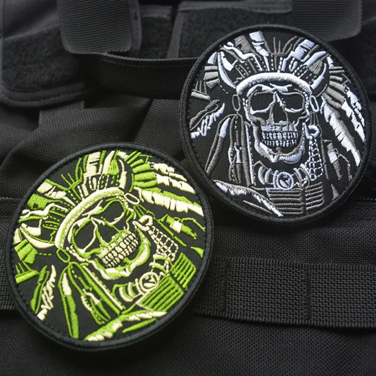 Indian Skull Chief Embroidery Patches Badges Emblem 8.89cm Accessory Hoop and Loop Tactical Morale
Indian Skull Chief Embroidery Patches Badges Emblem 8.89cm Accessory Hoop and Loop Tactical Morale