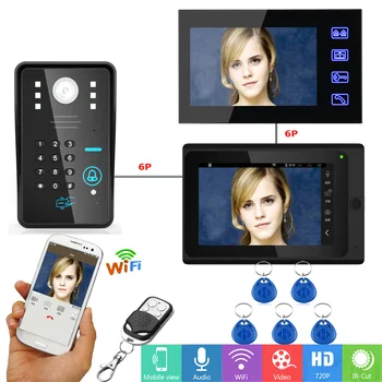YobangSecurity Video Intercom 2x 7 Inch Monitor Wifi Wireless Video Door Phone Doorbell Camera Intercom System Android IOS APP