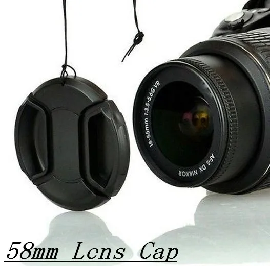 Universal 58mm Center Pinch Snap-on Front Lens Cap Suitable for Nikon/for sony/for Canon/for Pentax Camera,With Anti-lost Rope
Universal 58mm Center Pinch Snap-on Front Lens Cap Suitable for Nikon/for sony/for Canon/for Pentax Camera,With Anti-lost Rope