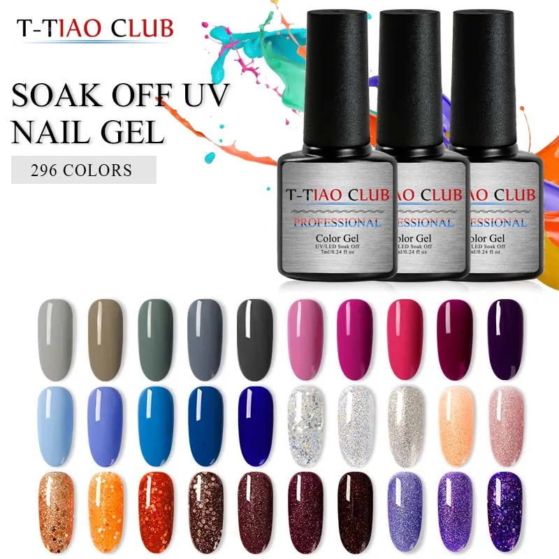 T-TIAO CLUB Gel Nail Polish 7ml Holo Glitter Nail Polish 296 Colors Soak Off Sparkle Nail Art Varnish Nail Art Decorations
T-TIAO CLUB Gel Nail Polish 7ml Holo Glitter Nail Polish 296 Colors Soak Off Sparkle Nail Art Varnish Nail Art Decorations