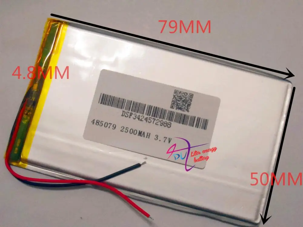 Лучшая батарея бренда размер 485079 3 7 V 2500mah планшет с защитной платой для MP3 MP4 GPS