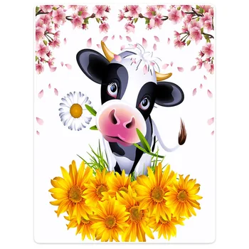 Blanket Colorful Throw Comfort Warm Soft Plush Throw For Sofa Cartoon Cow Holding Flowers
Blanket Colorful Throw Comfort Warm Soft Plush Throw For Sofa Cartoon Cow Holding Flowers