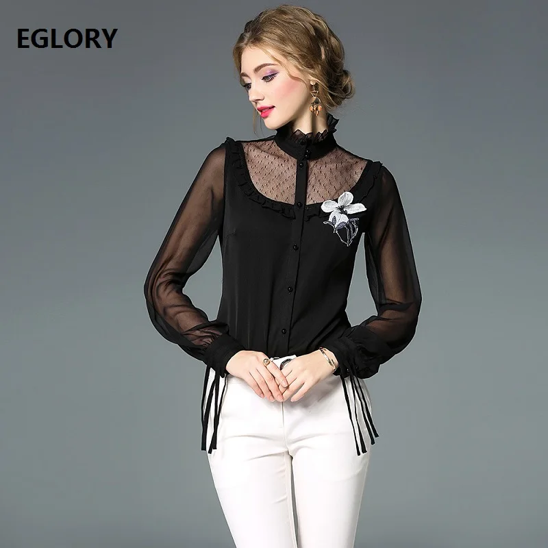 New Brand Fashion Blouse Shirt 2018 Autumn Winter Spring Blouse Women Tulle Mesh Embroidery Patchwork Long Sleeve Chiffon Blouse
New Brand Fashion Blouse Shirt 2018 Autumn Winter Spring Blouse Women Tulle Mesh Embroidery Patchwork Long Sleeve Chiffon Blouse