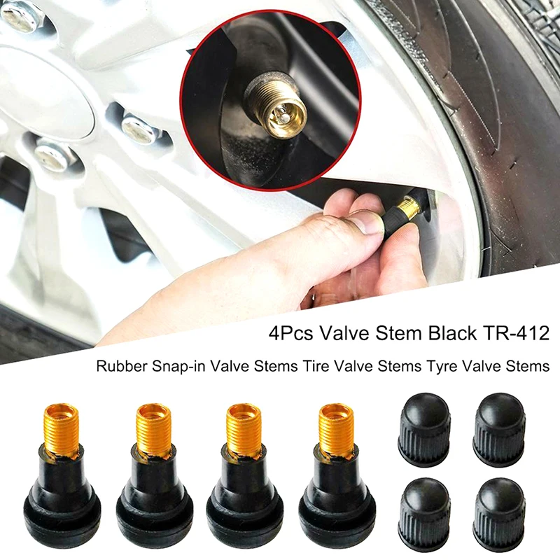 4PCs/set Car Wheel Snap-in Tire Valve Stems With Dust Caps with Caps Tyre Rubber Valves Black universal Car Chrome Tubeless 
4PCs/set Car Wheel Snap-in Tire Valve Stems With Dust Caps with Caps Tyre Rubber Valves Black universal Car Chrome Tubeless