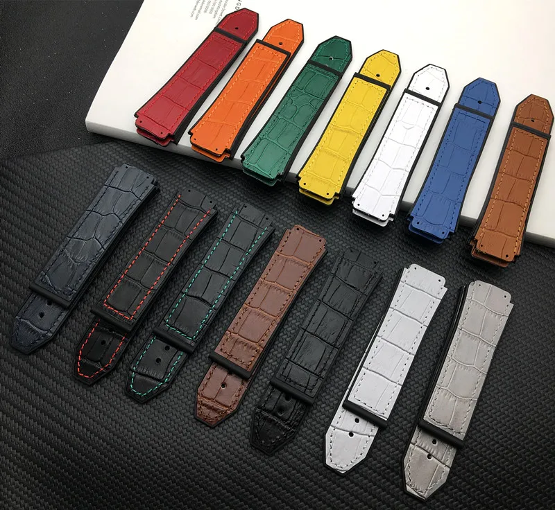 Blue Red White 25*19mm real cow leather Rubber Watchband for Hublot strap for Big Bang belt Watch band butterfly Buckle tools
Blue Red White 25*19mm real cow leather Rubber Watchband for Hublot strap for Big Bang belt Watch band butterfly Buckle tools