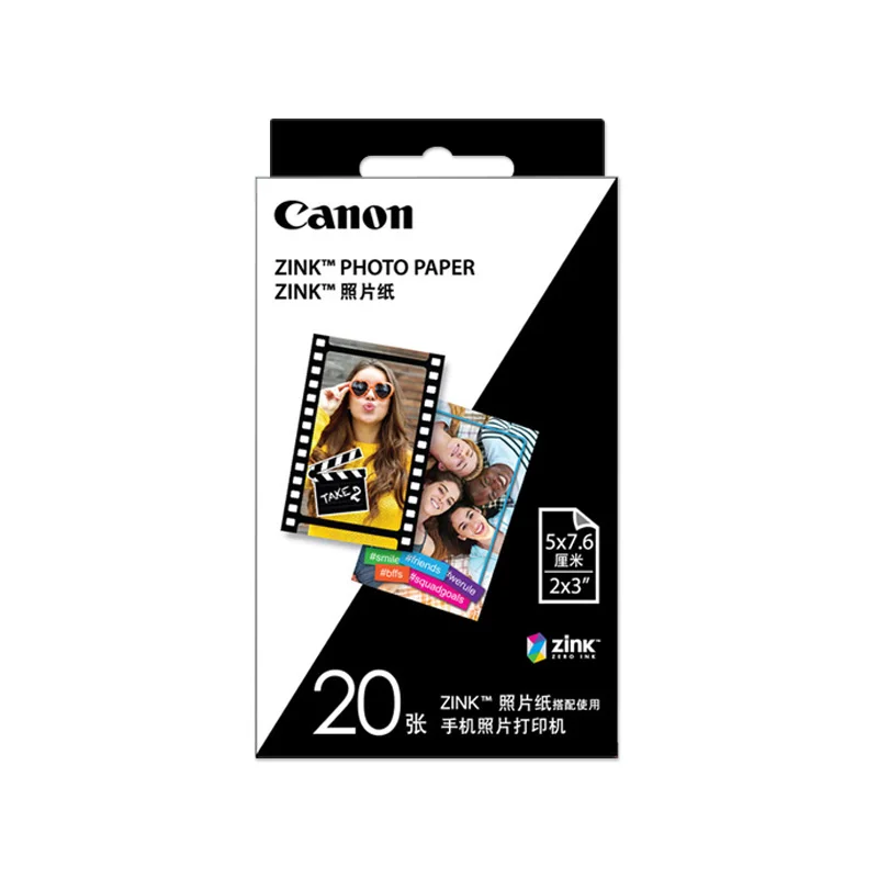 Фотобумага для принтера Canon PV 123 20 шт. 2x3 дюйма ZP 2030 клейкая фотобумага с одним