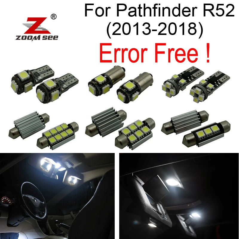 13pcs LED License plate lamp + interior Reading lights full kit Package for Nissan for Pathfinder R52 (2013-2018)
13pcs LED License plate lamp + interior Reading lights full kit Package for Nissan for Pathfinder R52 (2013-2018)