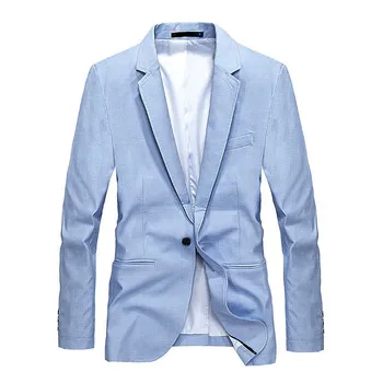 Spring Summer Casual Suit Blazer Men Formal Office Wedding Blazer Jacket Single Button Light Blue Male Clothes
Spring Summer Casual Suit Blazer Men Formal Office Wedding Blazer Jacket Single Button Light Blue Male Clothes
