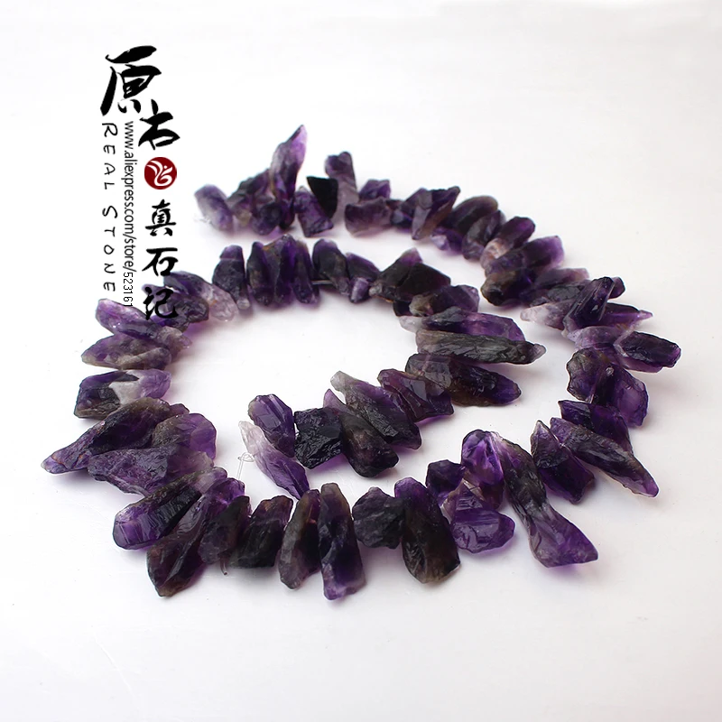 Full Strand Raw Point Tooth Nugget Ameth yst Beads Side Drilled 60pcs 8-13*12-32mm Rough Rustic Purple Healing Crystal Bead
Full Strand Raw Point Tooth Nugget Ameth yst Beads Side Drilled 60pcs 8-13*12-32mm Rough Rustic Purple Healing Crystal Bead