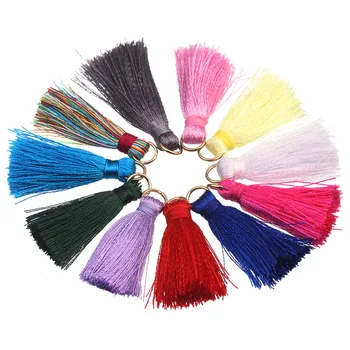 

New 20pcs 36mm Rayon Polyester Silk Tassel Earrings Charms Chinese Knot Cotton Tassels For Jewelry Making Finding Borlas Piel