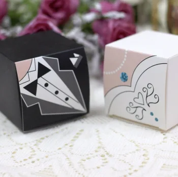 100Pcs/50 Pairs On Sale Tuxedo Bride & Groom Wedding favor Candy Boxes Square Paper Boxes Gift Boxes
100Pcs/50 Pairs On Sale Tuxedo Bride & Groom Wedding favor Candy Boxes Square Paper Boxes Gift Boxes
