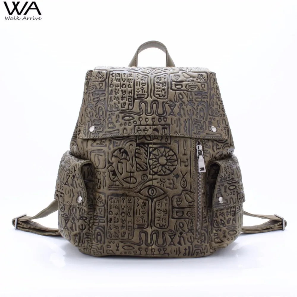 Walk Arrive Genuine Leather Women Backpack Oracle Embossed Cow Leather Vintage School Bag Fashion Travel Bag Special Design
Walk Arrive Genuine Leather Women Backpack Oracle Embossed Cow Leather Vintage School Bag Fashion Travel Bag Special Design