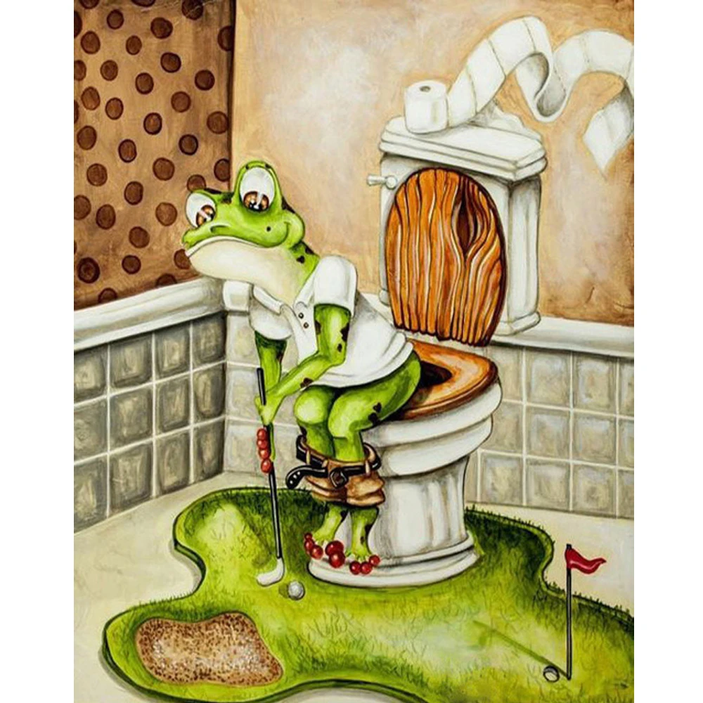 5D DIY diamond embroidery Abstract Frog toilet golf full diamond painting Cross Stitch Rhinestone bathroom decoration art
5D DIY diamond embroidery Abstract Frog toilet golf full diamond painting Cross Stitch Rhinestone bathroom decoration art